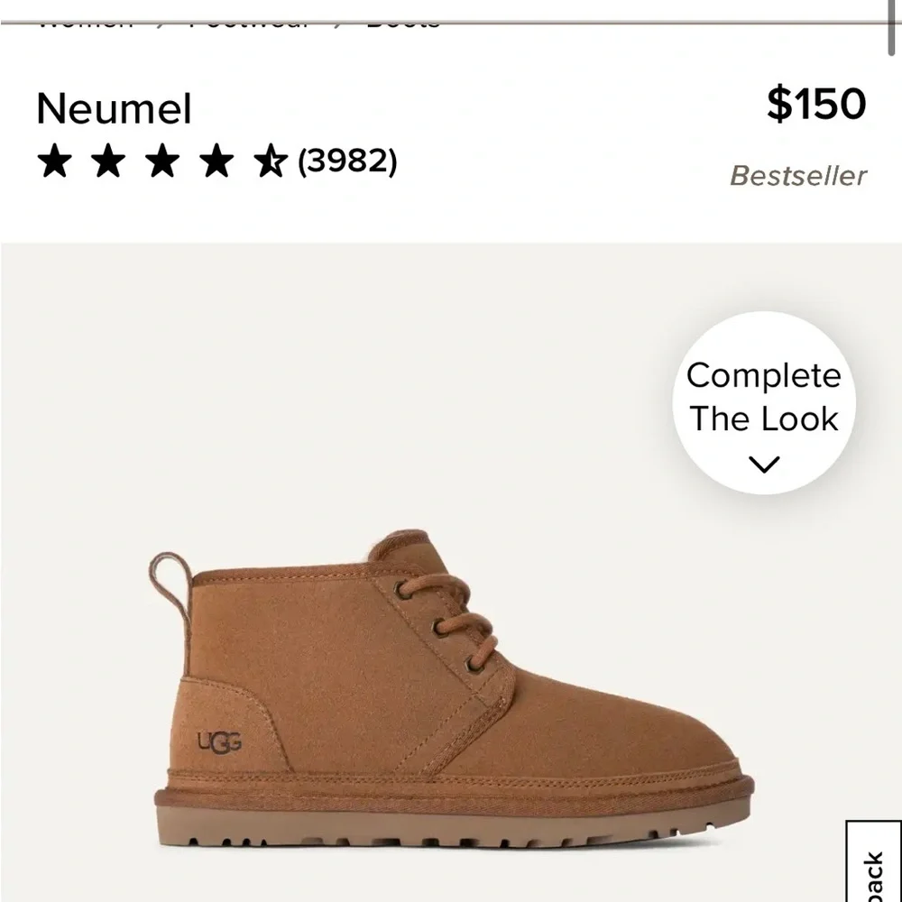 UGG Chestnut Neumel Suede Lace-Up Ankle Boots